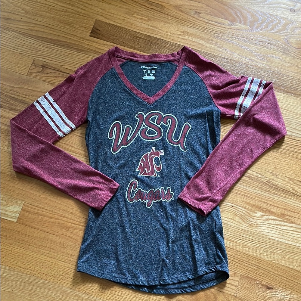 Red Fitted Raglan Jerseys Top